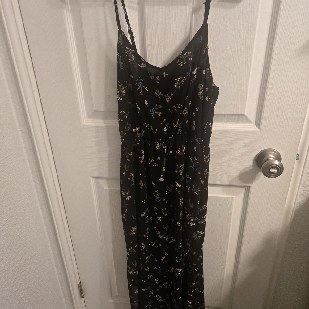 Floral Black Dress